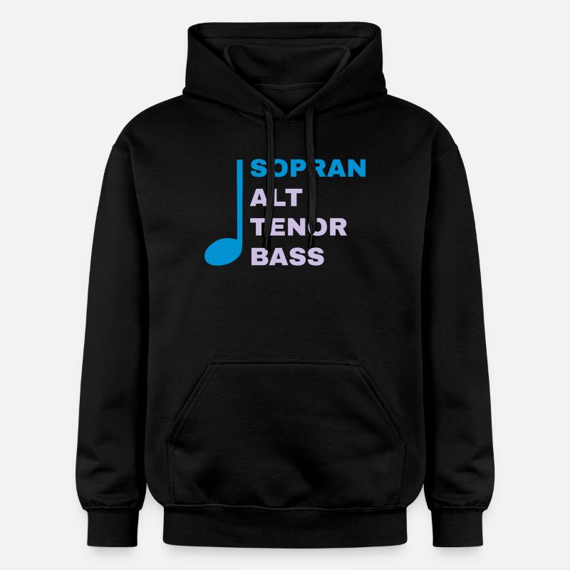 SATB mit Note - Sopran - Gildan Unisex Softstyle® Midweight Hoodie - Schwarz