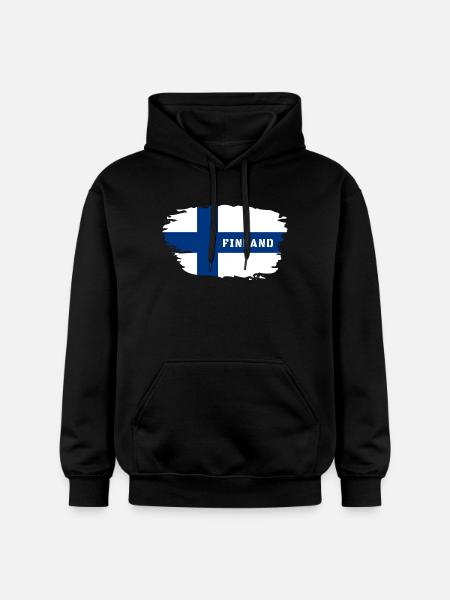 Finland Flag / Gift Helsinki Scandinavia - Gildan Unisex Softstyle® Midweight Hoodie - black
