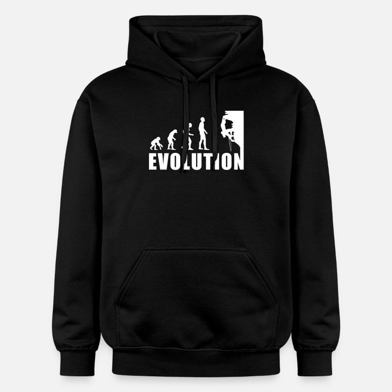 EVOLUTION Klettern Bergsteigen Climbing Geschenk - Gildan Unisex Softstyle® Midweight Hoodie - Schwarz