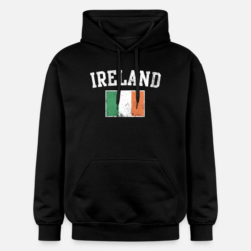 Emblème Varsity du drapeau irlandais - Sweat à capuche Softstyle® Gildan Unisexe - noir