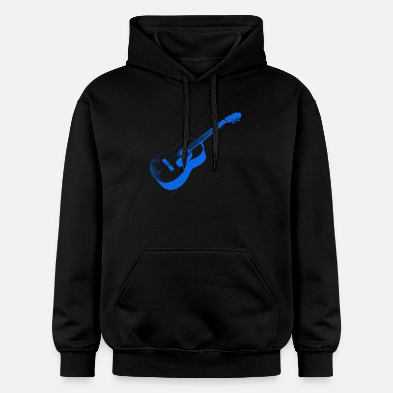 Impression de guitare acoustique astucieuse - Sweat à capuche Softstyle® Gildan Unisexe - noir