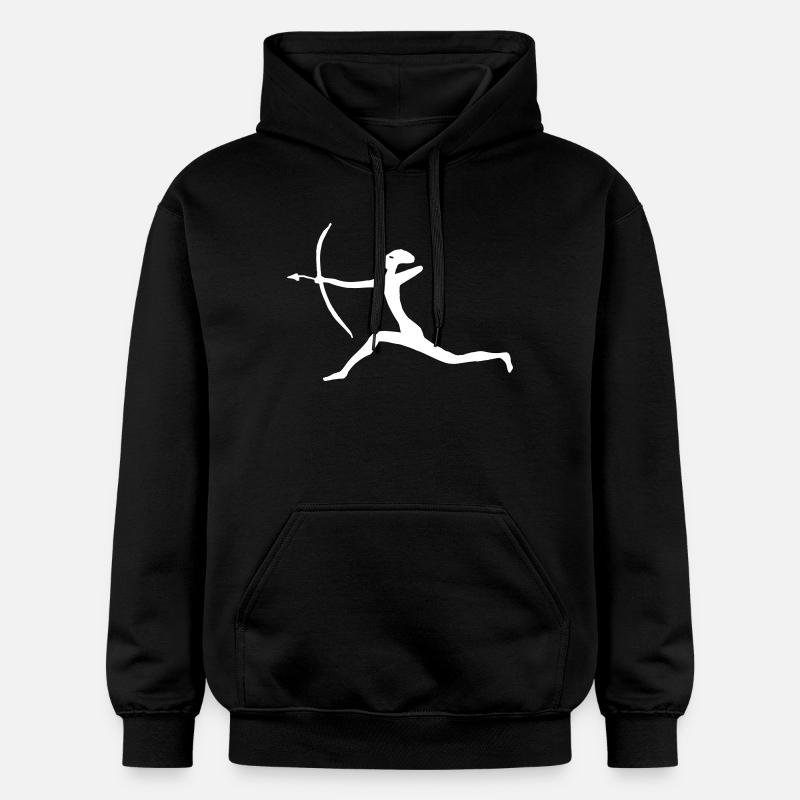 Chasseurs avec flèche et arc - Sweat à capuche Softstyle® Gildan Unisexe - noir