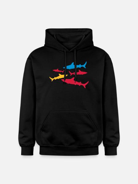 shark - Gildan Unisex Softstyle® Midweight Hoodie - black