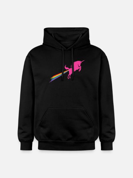 Unichorn Rainbow Fart - Gildan Unisex Softstyle® Midweight Hoodie - black