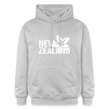 New Zealand - Sweat à capuche Softstyle® Gildan Unisexe - gris clair chiné - Devant - Liana (172cm) & Jaron (178cm)
