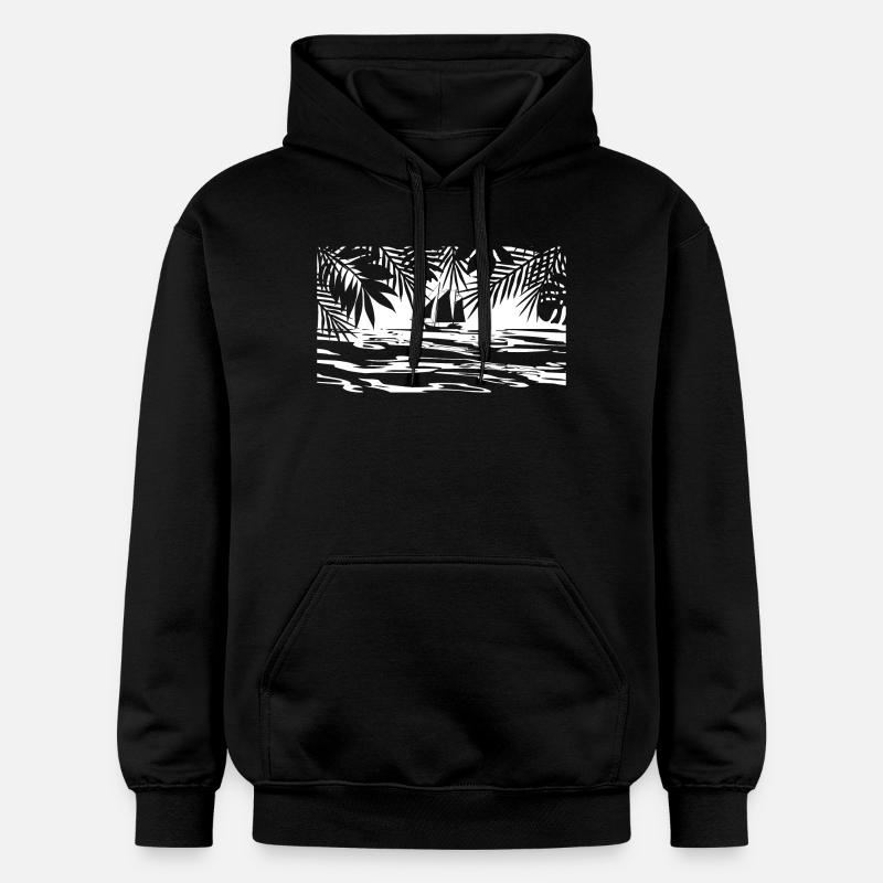 Caraïbes, île, bateau - Sweat à capuche Softstyle® Gildan Unisexe - noir