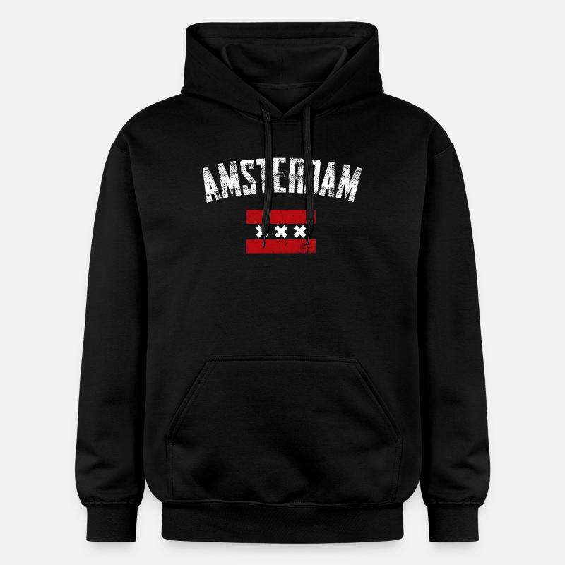 Amsterdam Bold Crest Tee - Sweat à capuche Softstyle® Gildan Unisexe - noir