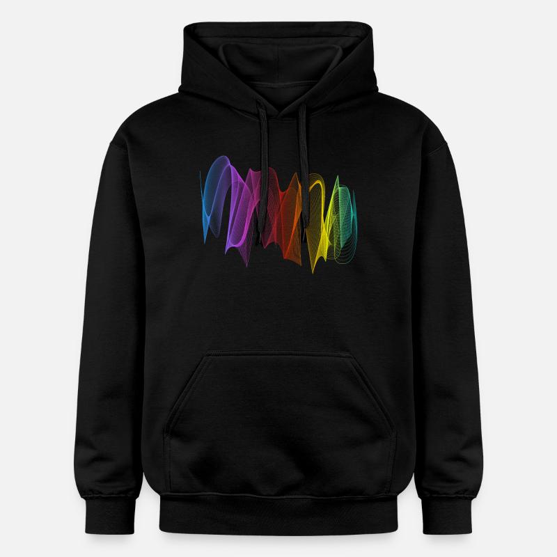 Lignes abstraites Design 07 - Sweat à capuche Softstyle® Gildan Unisexe - noir
