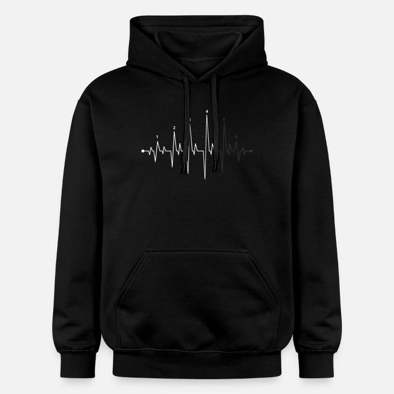 Graphique Pulse Wave Heartbeat - Sweat à capuche Softstyle® Gildan Unisexe - noir