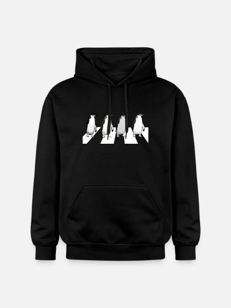 Abbey Road Penguins - Gildan Unisex Softstyle® Midweight Hoodie - black