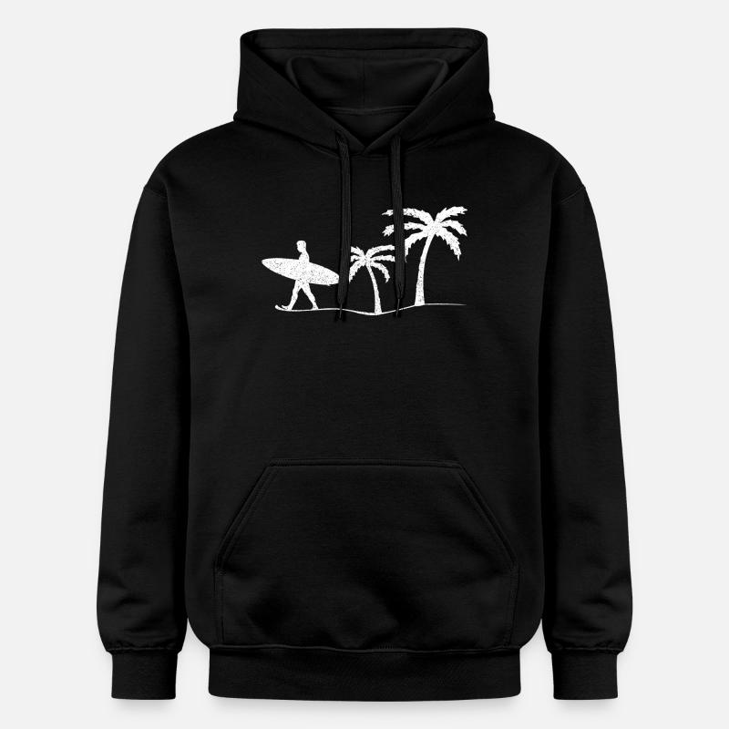 Surfer Surfen - Sweat à capuche Softstyle® Gildan Unisexe - noir