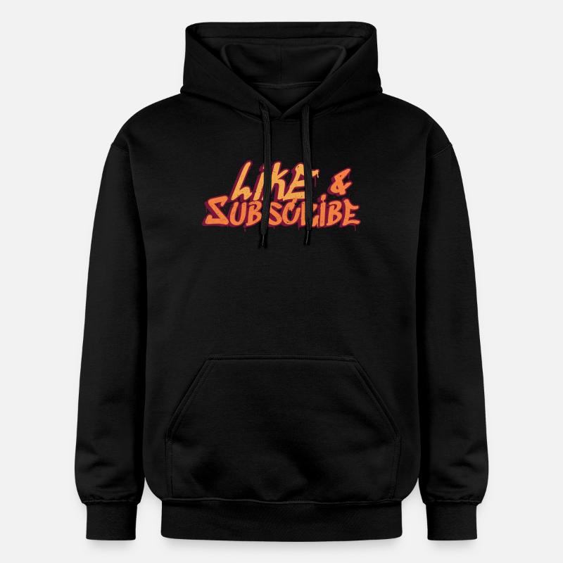 Like &Subscribe Graffiti Style - Sweat à capuche Softstyle® Gildan Unisexe - noir