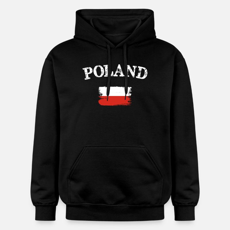 Pologne Drapeau Pinceau Art - Sweat à capuche Softstyle® Gildan Unisexe - noir