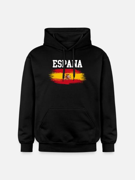 Espana Flag Brush - Gildan Unisex Softstyle® Midweight Hoodie - black