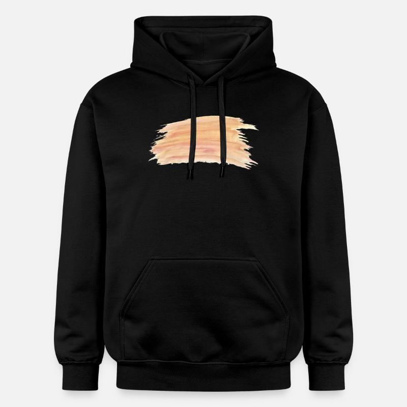 Rayures aquarelle pêche - Sweat à capuche Softstyle® Gildan Unisexe - noir