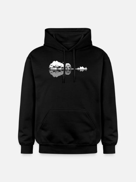 Guitar Nature Life - Gildan Unisex Softstyle® Midweight Hoodie - black
