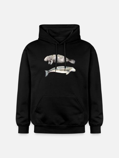 Havkøer: manatee og dugong - Gildan Softstyle® Midweight unisex-hoodie - sort