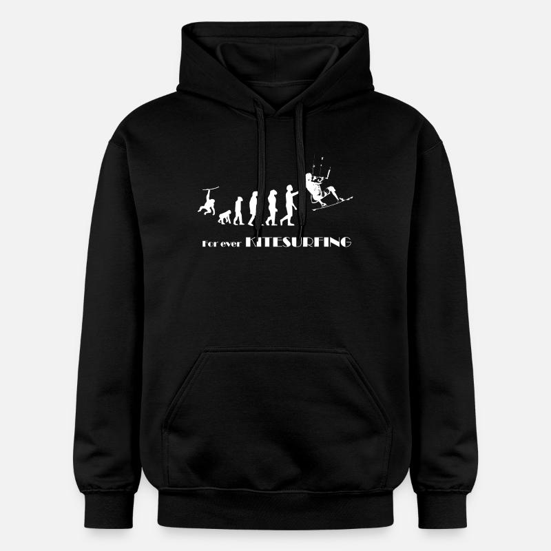 Evolution KITESURFING -SURFER KITESURFER gift - Gildan Unisex Softstyle® Midweight Hoodie - black