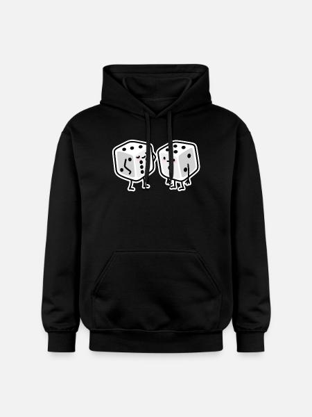 Funny Dice Gym Sixpack Bodybuilding - Gildan Unisex Softstyle® Midweight Hoodie - black