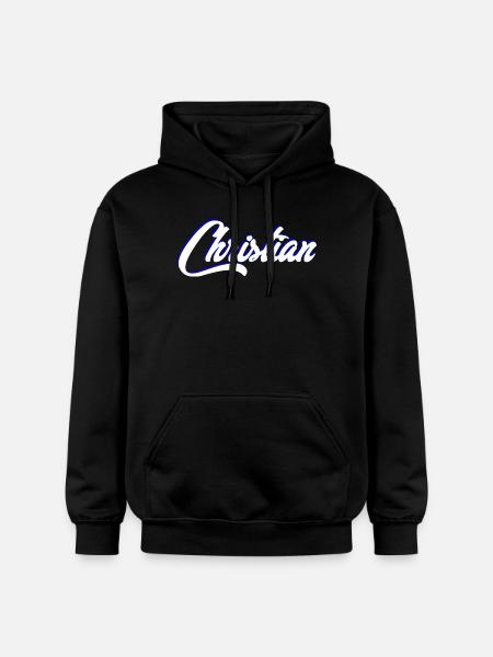 Personalized Christian Name Lettering - Gildan Unisex Softstyle® Midweight Hoodie - black