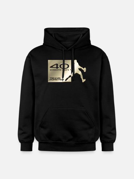 40 years young tennis player - Gildan Unisex Softstyle® Midweight Hoodie - black