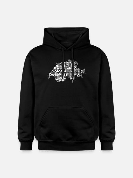 Switzerland dialect white - Gildan Unisex Softstyle® Midweight Hoodie - black