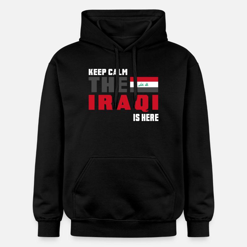 Keep Calm Irak Flaggen Design - Gildan Unisex Softstyle® Midweight Hoodie - Schwarz