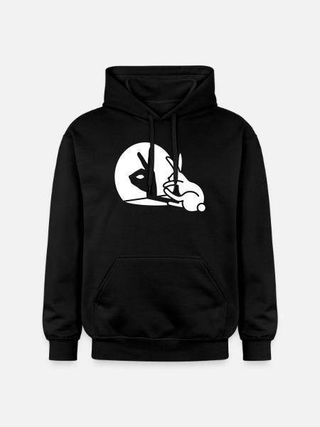 Funny Rabbit Hand Shadow Projection Rabbit - Gildan Unisex Softstyle® Midweight Hoodie - black