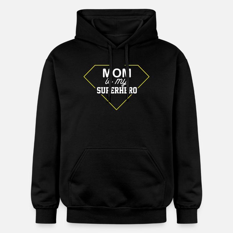 Maman est ma super-héroïne - Sweat à capuche Softstyle® Gildan Unisexe - noir