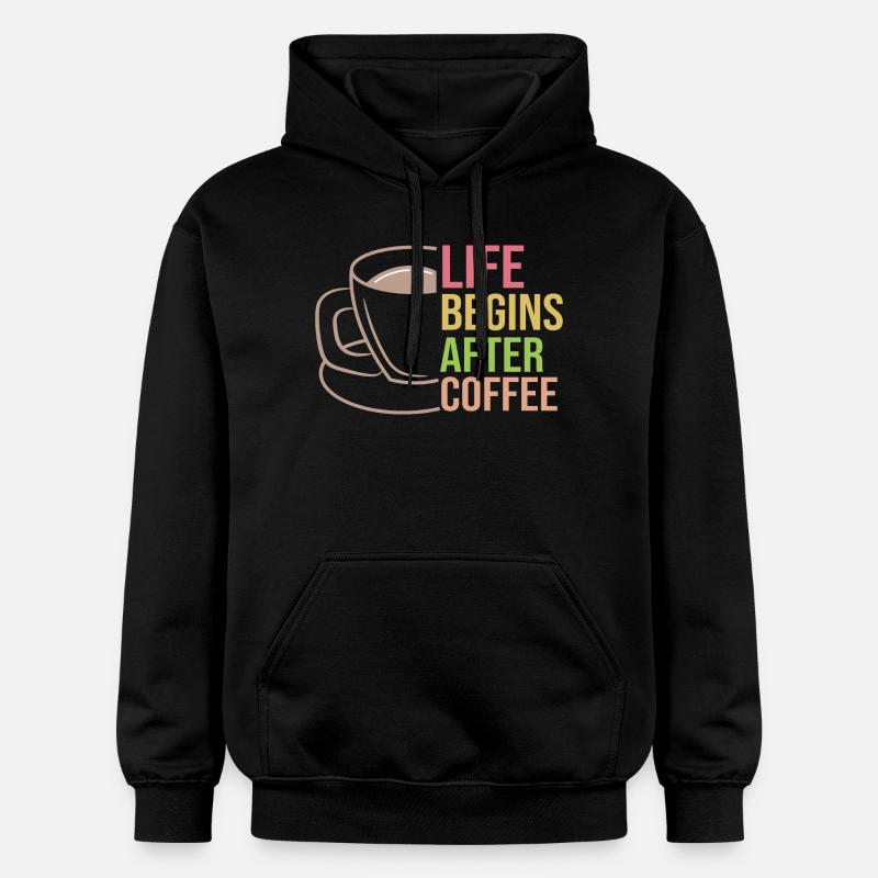 Kaffekop statement kaffedrik koffein - Gildan Softstyle® Midweight unisex-hoodie - sort