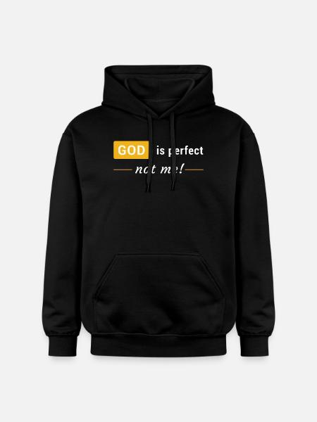 God is perfect, not me! - Gildan Unisex Softstyle® Midweight Hoodie - black