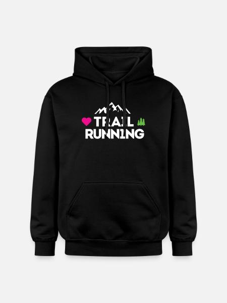 I Love Trail Running - Gildan Unisex Softstyle® Midweight Hoodie - black