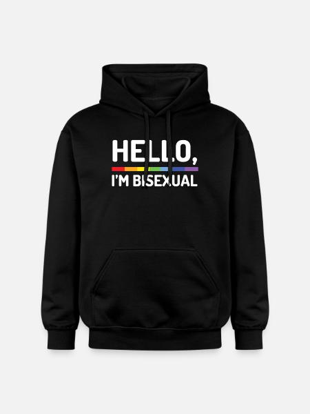 Hello, I’m Bisexual - Gildan Unisex Softstyle® Midweight Hoodie - black