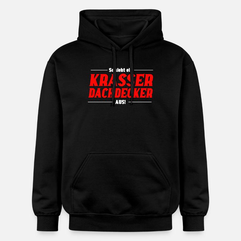 So sieht ein Krasser Dachdecker aus - Gildan Unisex Softstyle® Midweight Hoodie - Schwarz