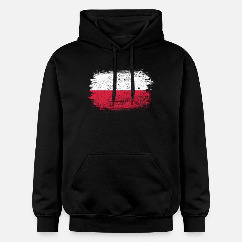 Drapeau polonais Coup de pinceau - Sweat à capuche Softstyle® Gildan Unisexe - noir