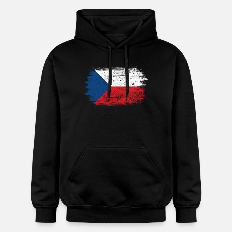 Coup de pinceau Drapeau tchèque - Sweat à capuche Softstyle® Gildan Unisexe - noir