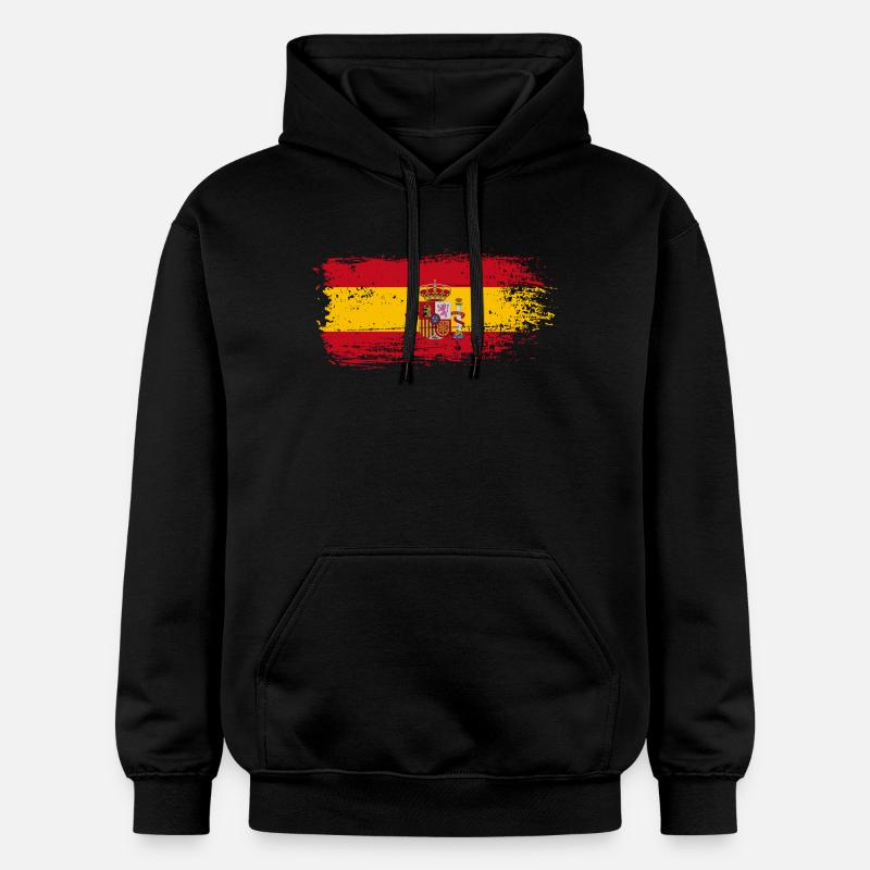 Éclaboussure d’écusson du drapeau espagnol - Sweat à capuche Softstyle® Gildan Unisexe - noir