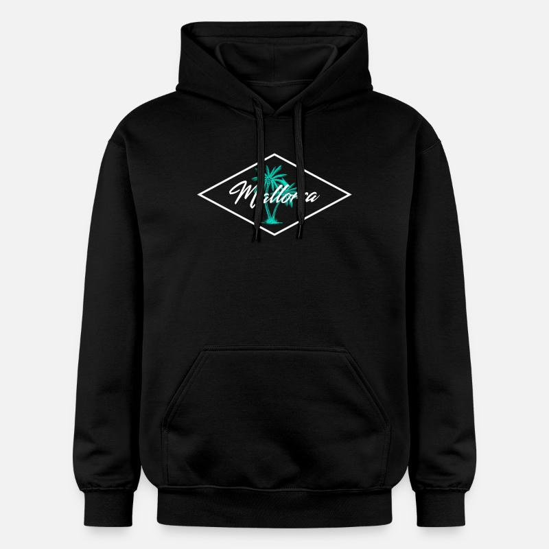 Mallorca Palm Tree Magic - Gildan Unisex Softstyle® Midweight Hoodie - black