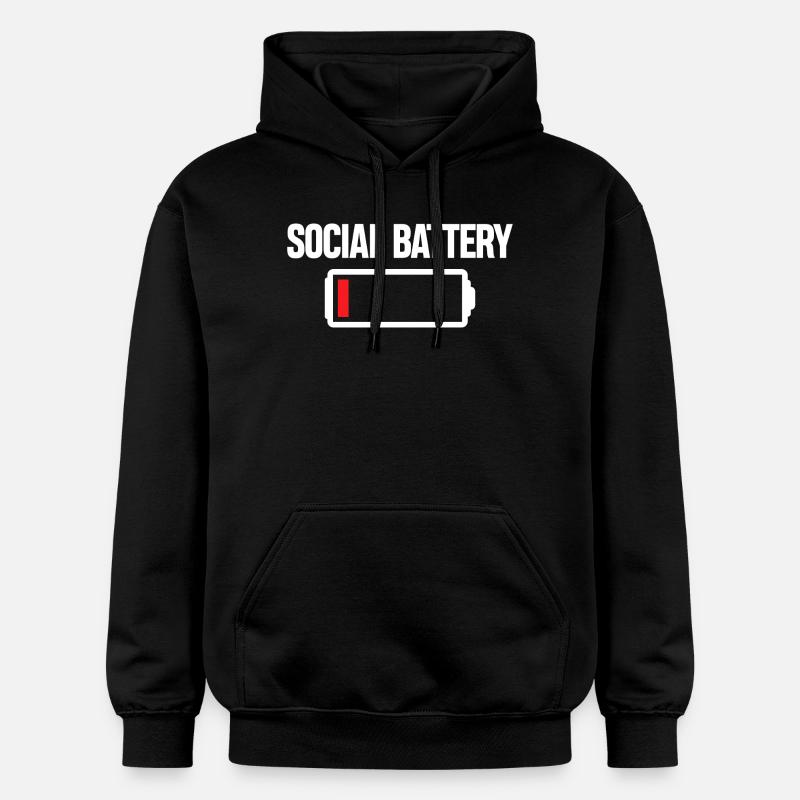 T-shirt Social Battery Icon - Sweat à capuche Softstyle® Gildan Unisexe - noir