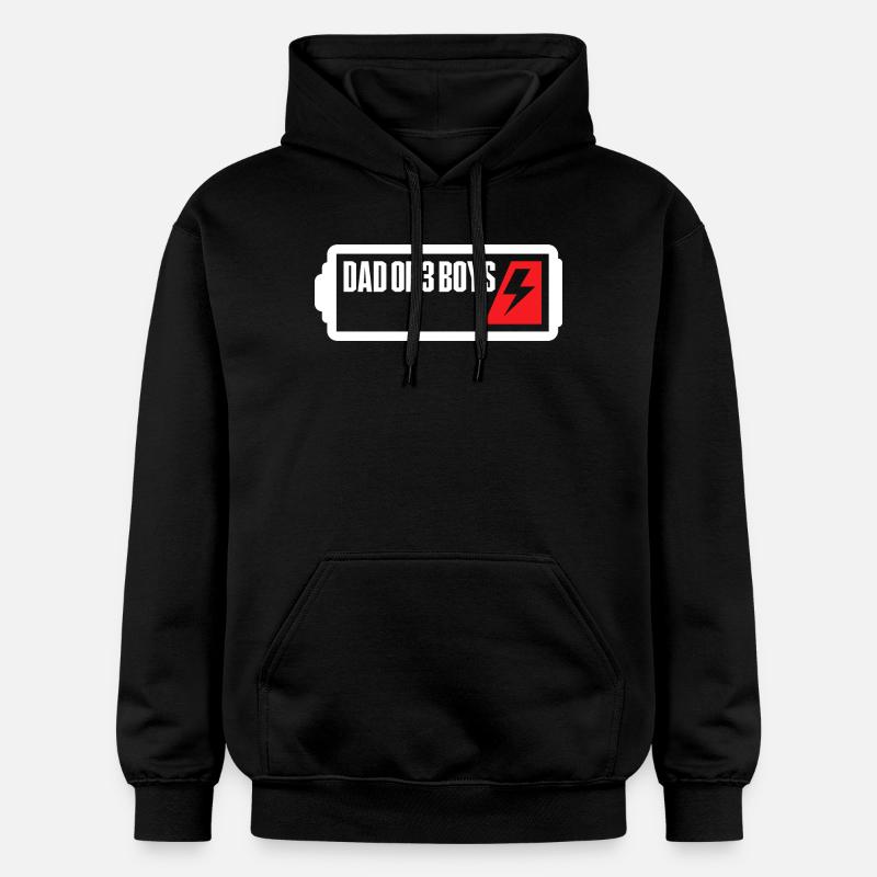 Père de 3 garçons - Sweat à capuche Softstyle® Gildan Unisexe - noir