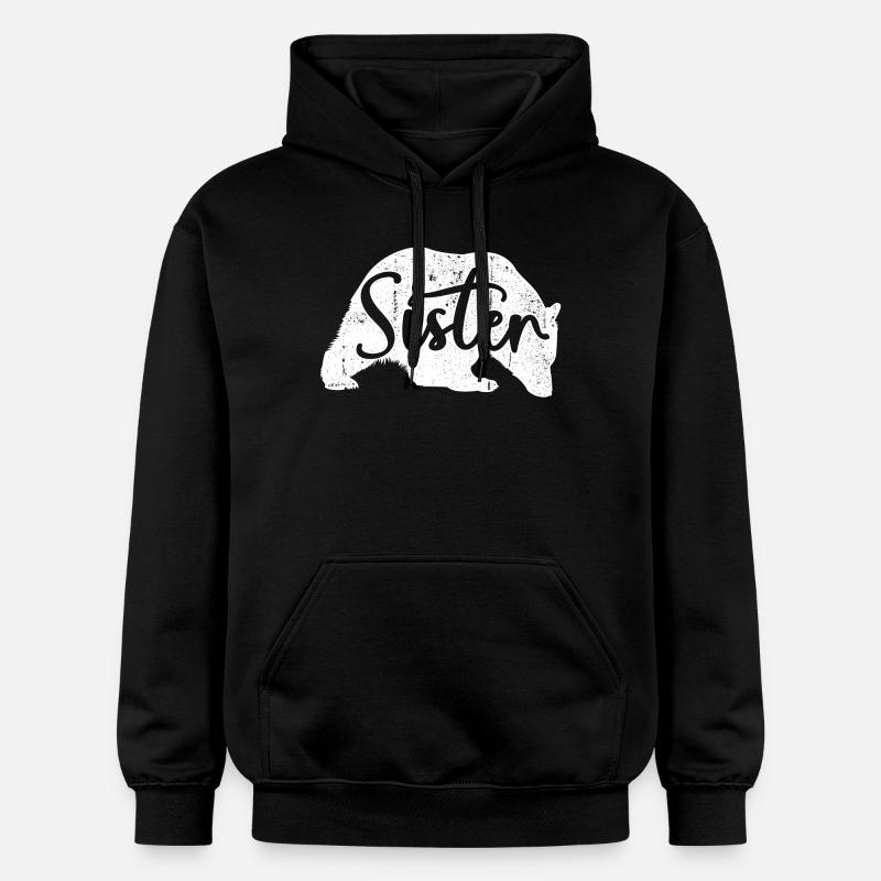 Silhouette de cochon soeur - Sweat à capuche Softstyle® Gildan Unisexe - noir