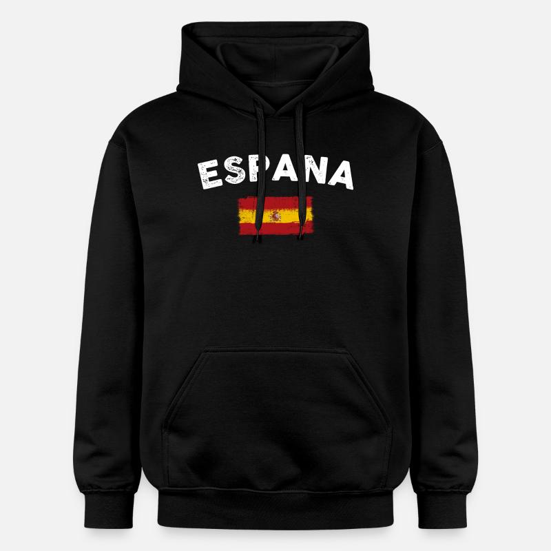España Pinceau Drapeau Graphique - Sweat à capuche Softstyle® Gildan Unisexe - noir