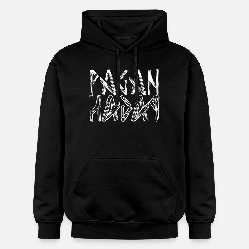 Logo de lettrage païen - Sweat à capuche Softstyle® Gildan Unisexe - noir