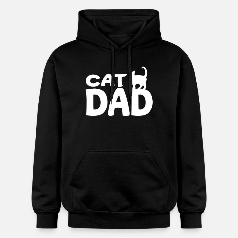 Papa Chat Silhouette Blanc - Sweat à capuche Softstyle® Gildan Unisexe - noir