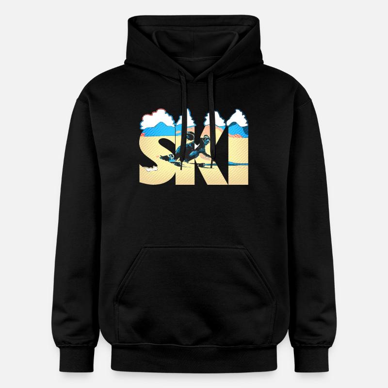 Ski Pop Art Côte - Sweat à capuche Softstyle® Gildan Unisexe - noir