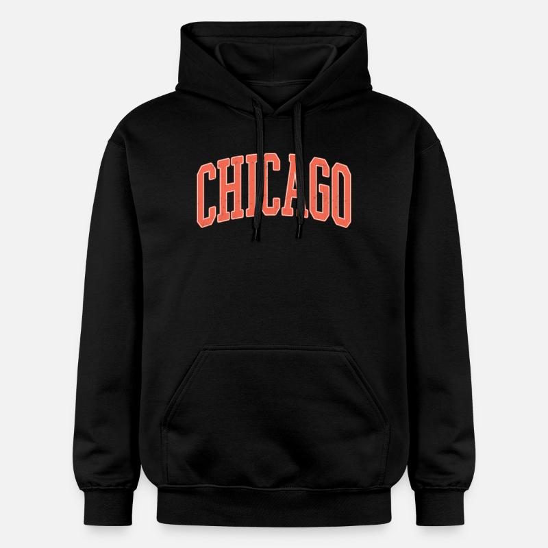 Lettrage en arc de Chicago - Sweat à capuche Softstyle® Gildan Unisexe - noir