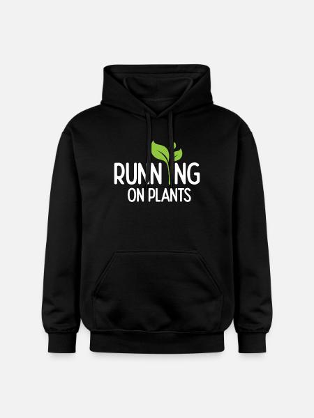 Running On Plants - Gildan Unisex Softstyle® Midweight Hoodie - black