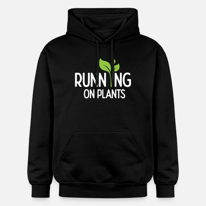 Running On Plants - Gildan Unisex Softstyle® Midweight Hoodie - black