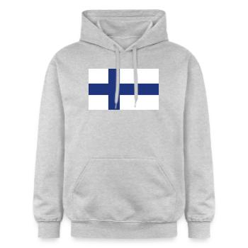 Drapeau national de la Finlande - Sweat à capuche Softstyle® Gildan Unisexe - gris clair chiné - Devant - Liana (172cm) & Jaron (178cm)