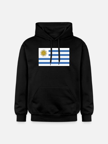 Uruguay National Flag - Gildan Unisex Softstyle® Midweight Hoodie - black